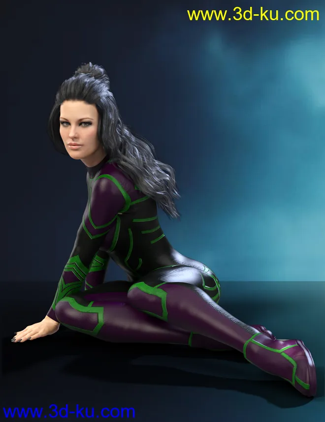 X-Fashion Sci Bodysuit for Genesis 8 Female(s)模型的图片3