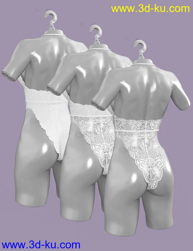 X-Fashion Sexy Deep V Bodysuit for Genesis 8.1 Females模型的图片6