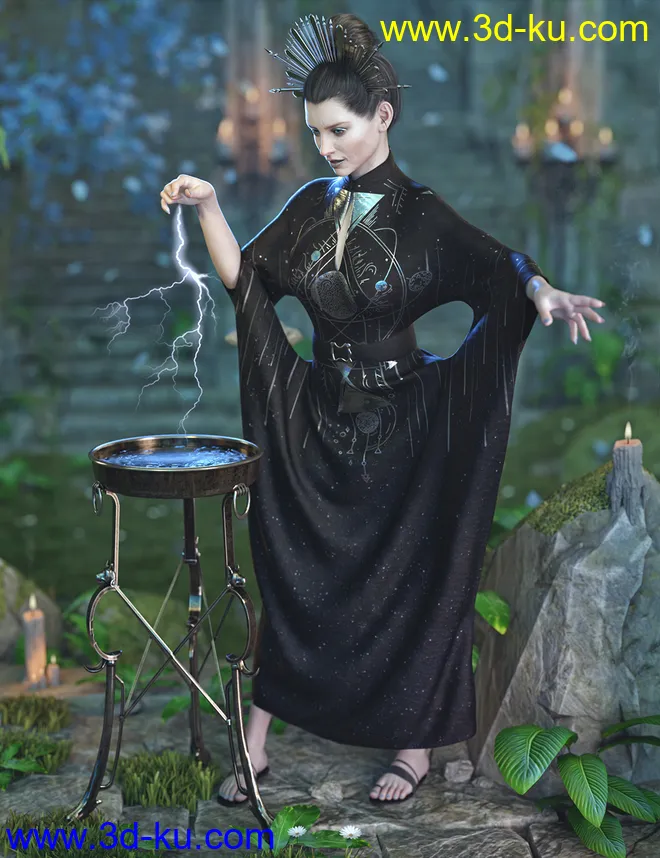 dForce High Priestess Outfit for Genesis 8 Females模型的图片1