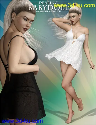 3D打印模型Draping Baby Doll Lingerie for Genesis 8 Female(s)的图片