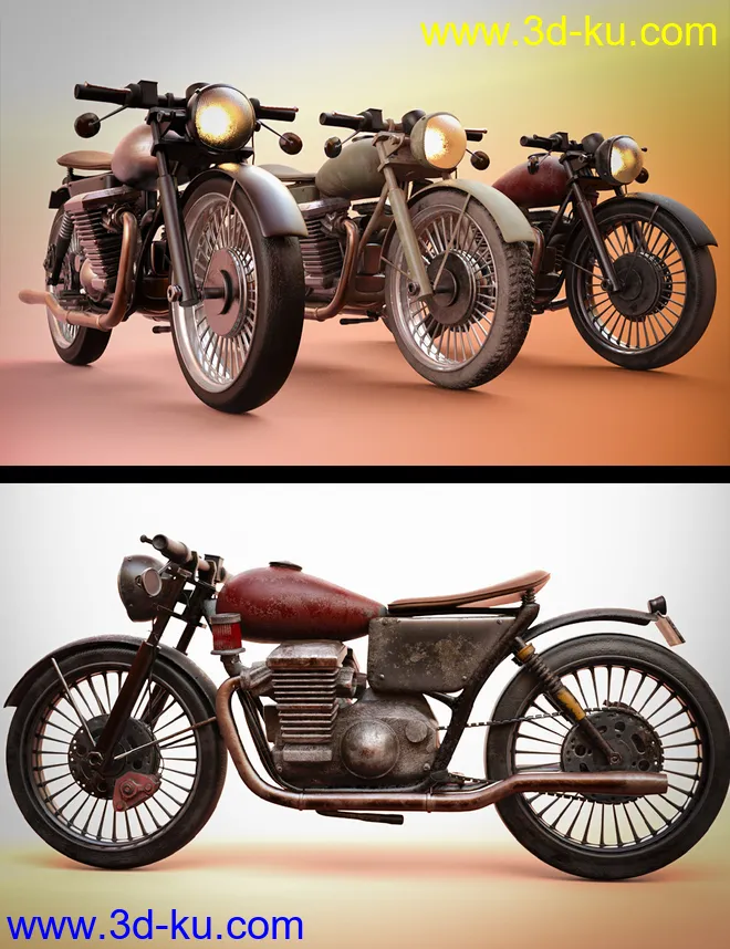 M3D CafeRacer Vintage MotorBike模型的图片6