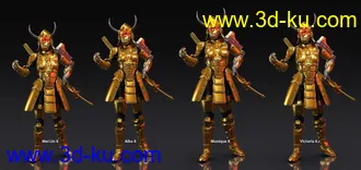 3D打印模型Samurai Cyberpunk Armor for Genesis 8.1 Female and Noska 8.1的图片