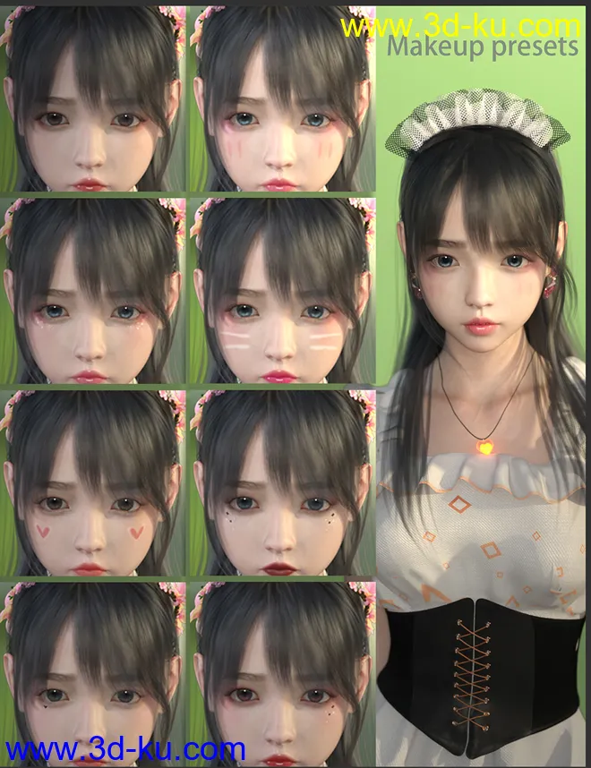 Shiina Character and Expressions for Genesis 8.1 Female模型的图片8