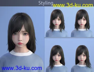 SU Medium Length Hair for Genesis 8 and 8.1 Females模型的图片16