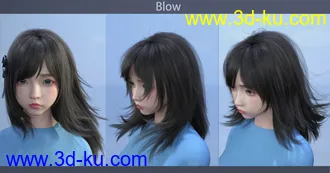 3D打印模型SU Medium Length Hair for Genesis 8 and 8.1 Females的图片