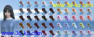 3D打印模型SU Medium Length Hair for Genesis 8 and 8.1 Females的图片