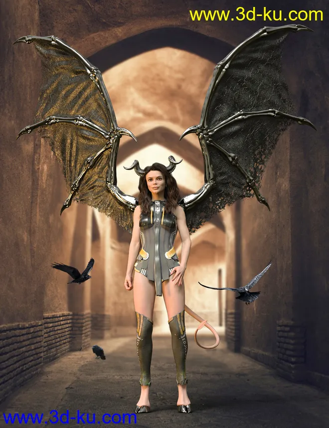 Succubus Wings for Genesis 8 Females模型的图片1