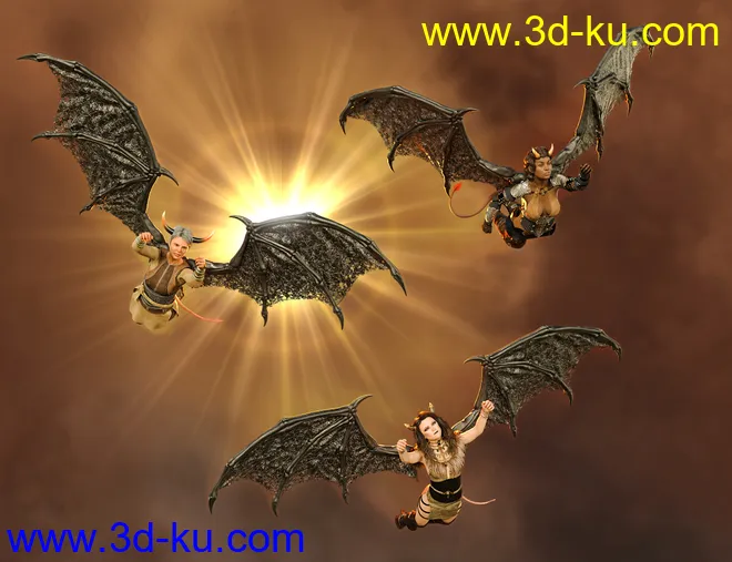 Succubus Wings for Genesis 8 Females模型的图片2