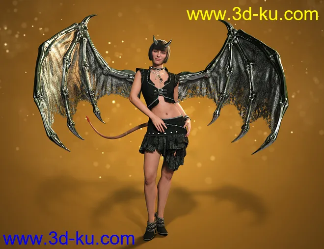 Succubus Wings for Genesis 8 Females模型的图片4