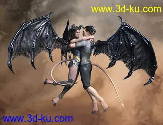 3D打印模型Succubus Wings for Genesis 8 Females的图片