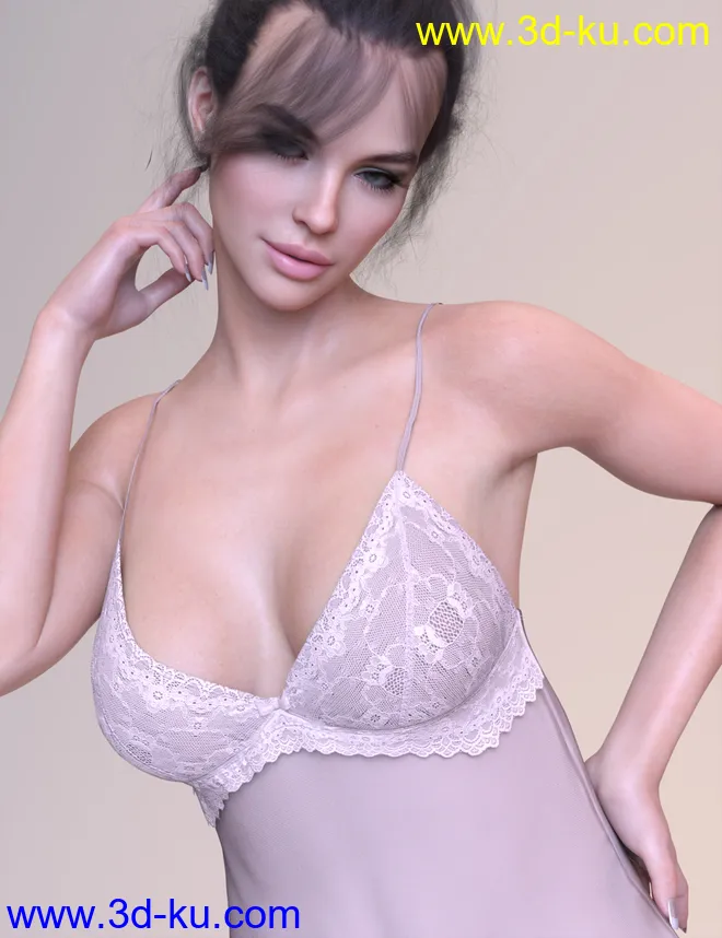 X-Fashion Intimo Babydoll Set for Genesis 8.1 Females模型的图片2