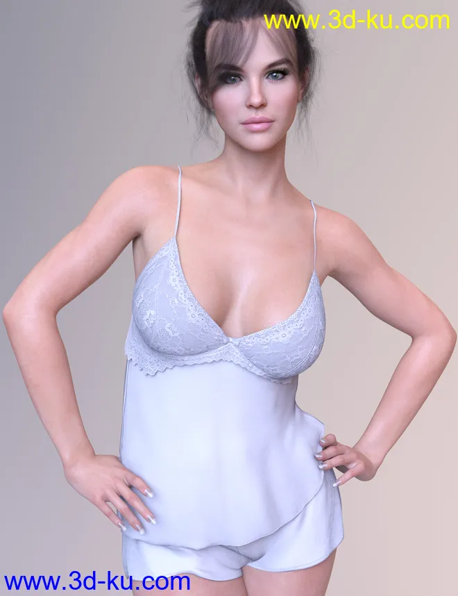 X-Fashion Intimo Babydoll Set for Genesis 8.1 Females模型的图片3