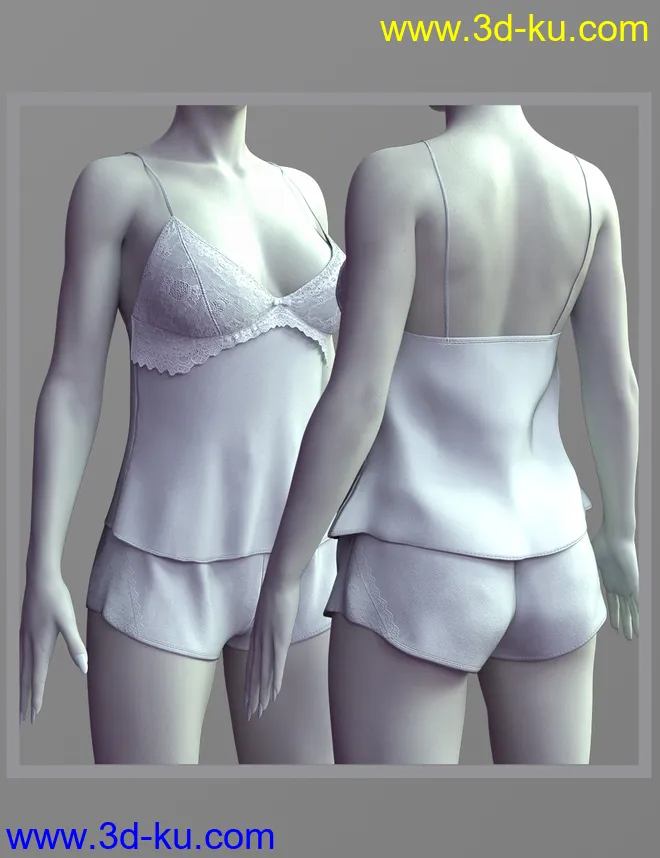 X-Fashion Intimo Babydoll Set for Genesis 8.1 Females模型的图片6