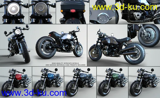 Z Modern Roadster Motorbike and Poses模型的图片6