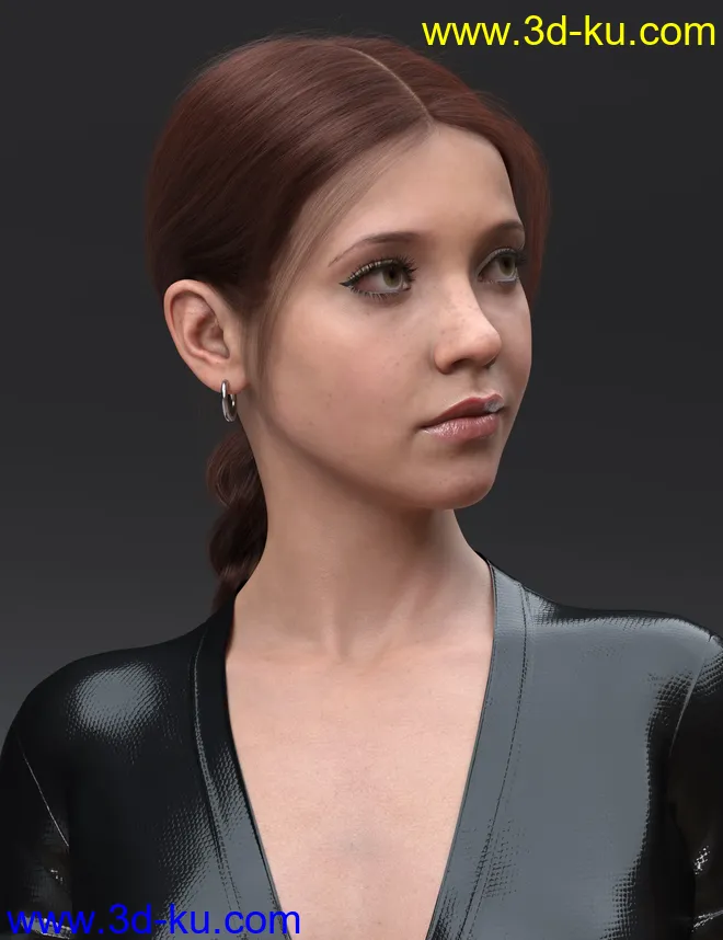 3-in-1 Low Ponytails Hair for Genesis 8 and 8.1 Females模型的图片2