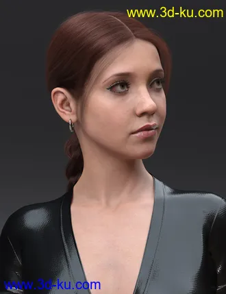 3D打印模型3-in-1 Low Ponytails Hair for Genesis 8 and 8.1 Females的图片