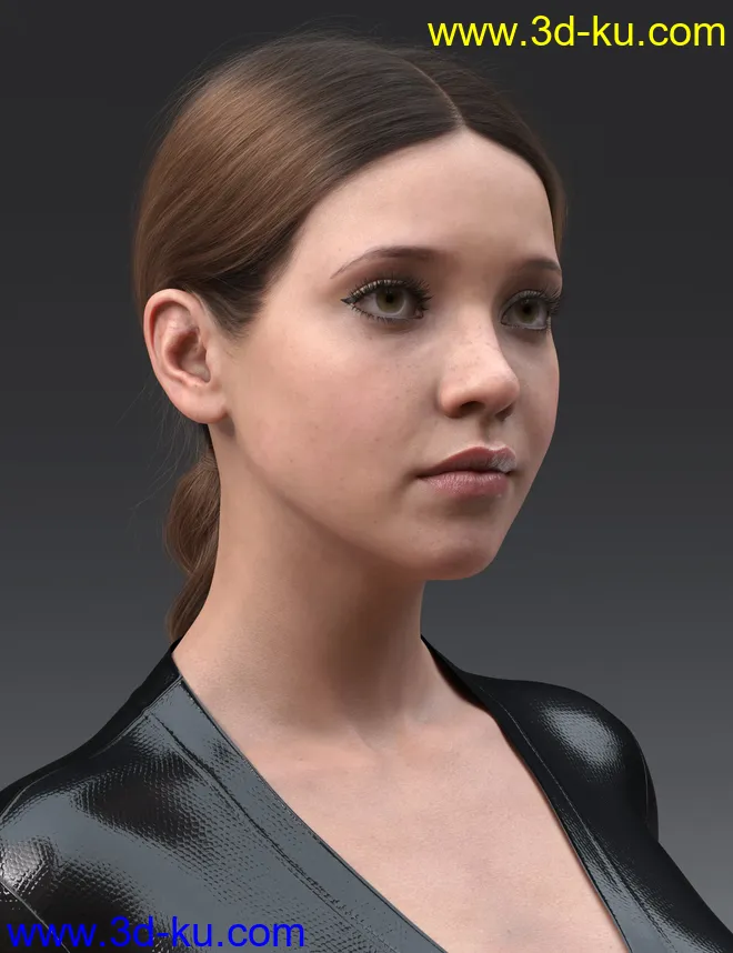 3-in-1 Low Ponytails Hair for Genesis 8 and 8.1 Females模型的图片3