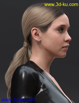 3D打印模型3-in-1 Low Ponytails Hair for Genesis 8 and 8.1 Females的图片