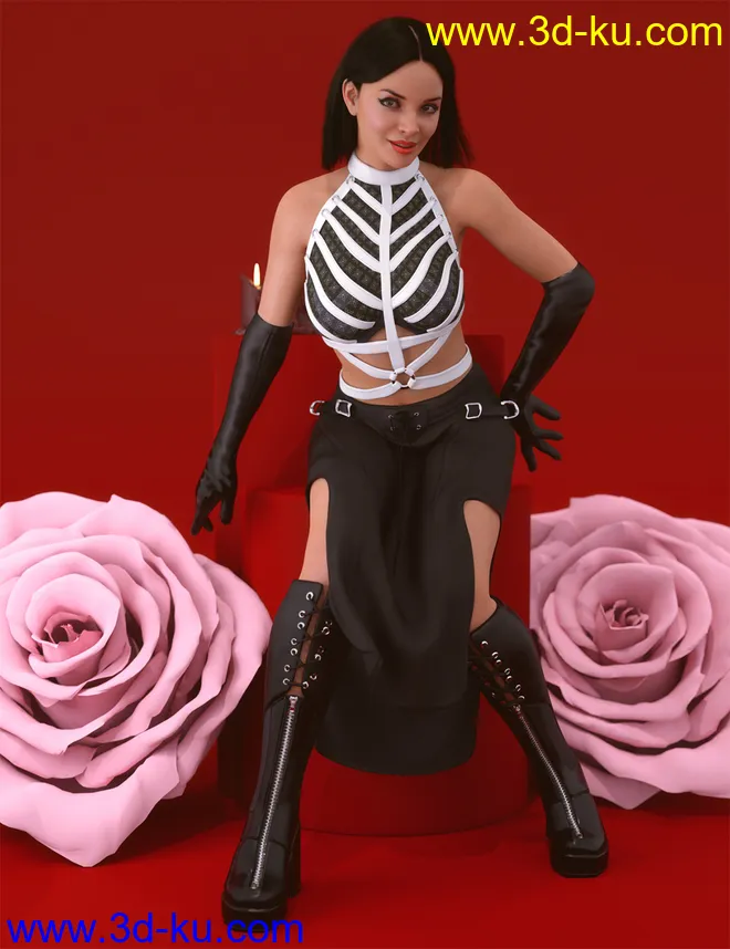 dForce Gothic Style Outfit V2 for Genesis 8 and 8.1 Females Bundle模型的图片22