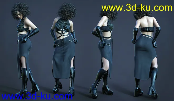 dForce Gothic Style Outfit V2 for Genesis 8 and 8.1 Females Bundle模型的图片30