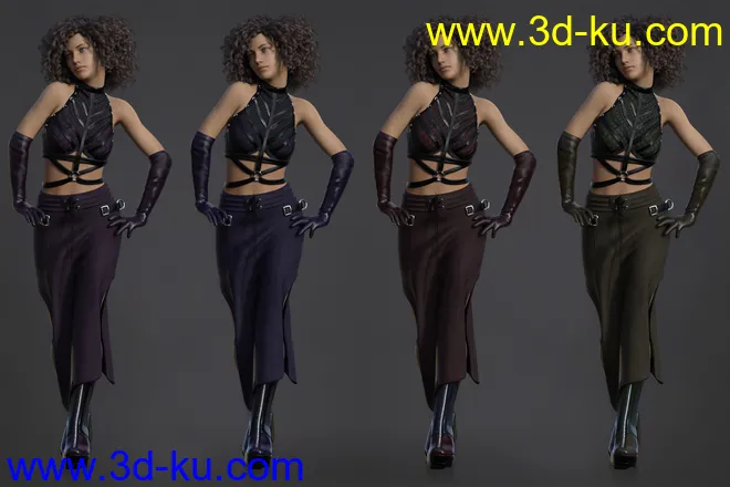 dForce Gothic Style Outfit V2 for Genesis 8 and 8.1 Females Bundle模型的图片33