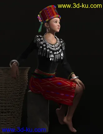 3D打印模型dForce Jingpo Outfit for Genesis 8 and 8.1 Females的图片