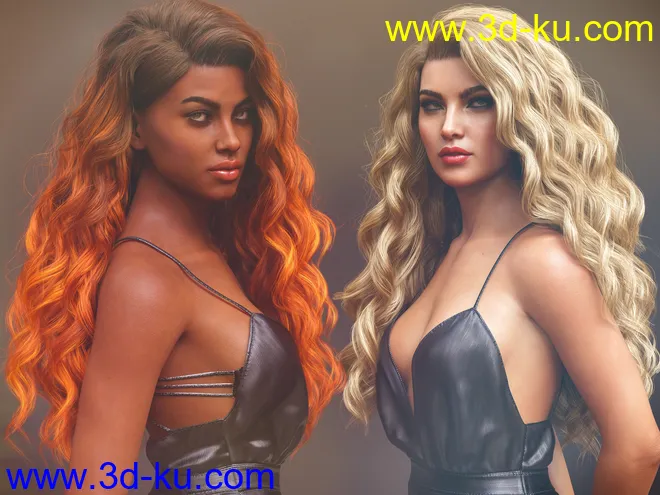 dForce Romantic Curly Hair for Genesis 8 and 8.1 Females模型的图片12