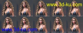 3D打印模型dForce Romantic Curly Hair for Genesis 8 and 8.1 Females的图片