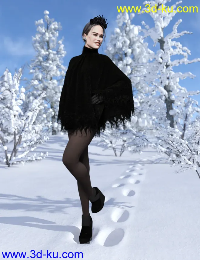 dForce Sexy Winter Outfit for Genesis 8.1 Female模型的图片1