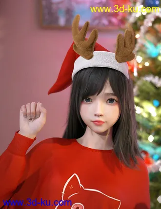 3D打印模型dForce SU Cute Christmas Suit for Genesis 8 and 8.1 Females的图片