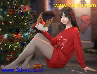 3D打印模型dForce SU Cute Christmas Suit for Genesis 8 and 8.1 Females的图片