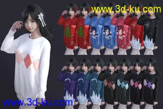 3D打印模型dForce SU Cute Christmas Suit for Genesis 8 and 8.1 Females的图片