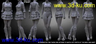 3D打印模型dForce Sweet Chaoz Outfit for Genesis 8 and 8.1 Females的图片