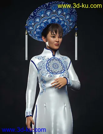 3D打印模型dForce Vietnamese Princess Outfit For Genesis 8 and Genesis 8.1 Females的图片