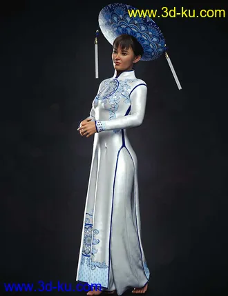 3D打印模型dForce Vietnamese Princess Outfit For Genesis 8 and Genesis 8.1 Females的图片