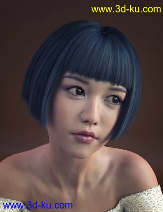 3D打印模型FE Classic Bob Hair for Genesis 8 and 8.1 Females的图片