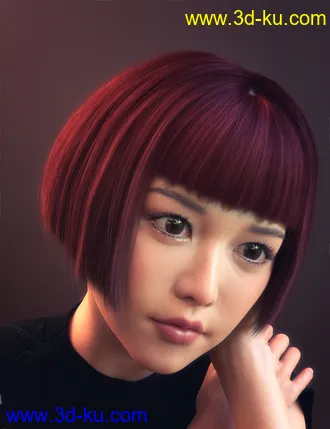 3D打印模型FE Classic Bob Hair for Genesis 8 and 8.1 Females的图片