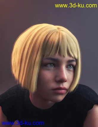 3D打印模型FE Classic Bob Hair for Genesis 8 and 8.1 Females的图片