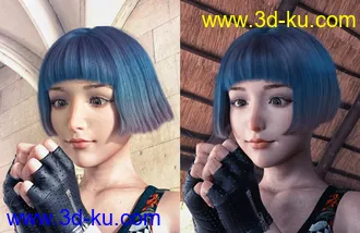 3D打印模型FE Classic Bob Hair for Genesis 8 and 8.1 Females的图片