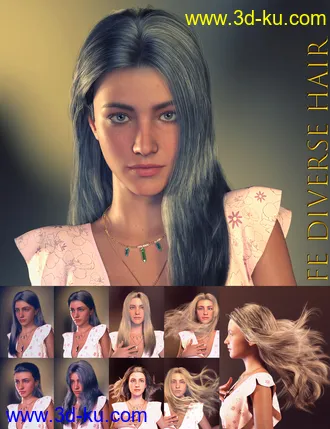 3D打印模型FE Diverse Hair Vol 1 for Genesis 8 and 8.1 Females的图片