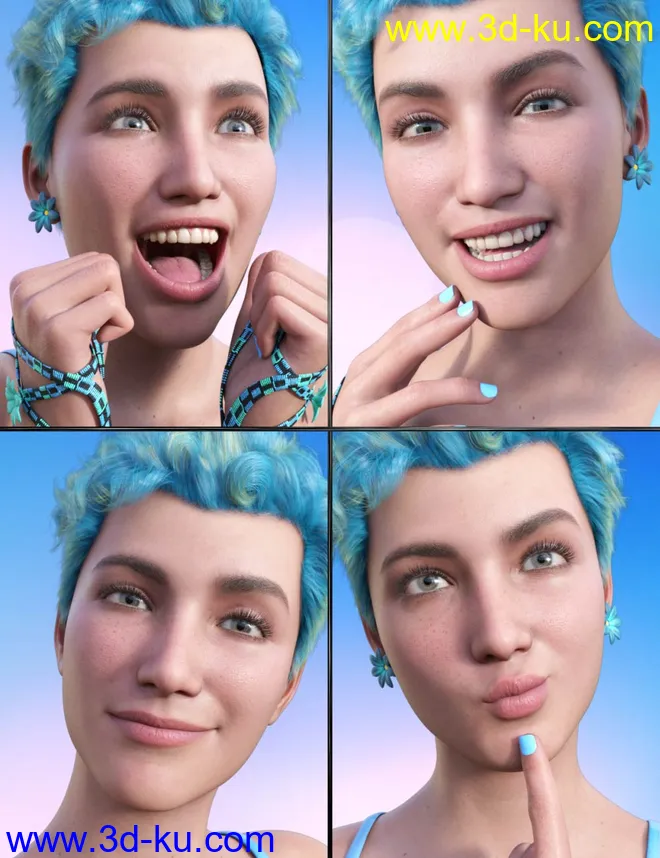 Good Vibes Expressions for Genesis 8.1 Female模型的图片1