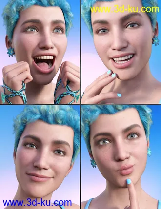 3D打印模型Good Vibes Expressions for Genesis 8.1 Female的图片