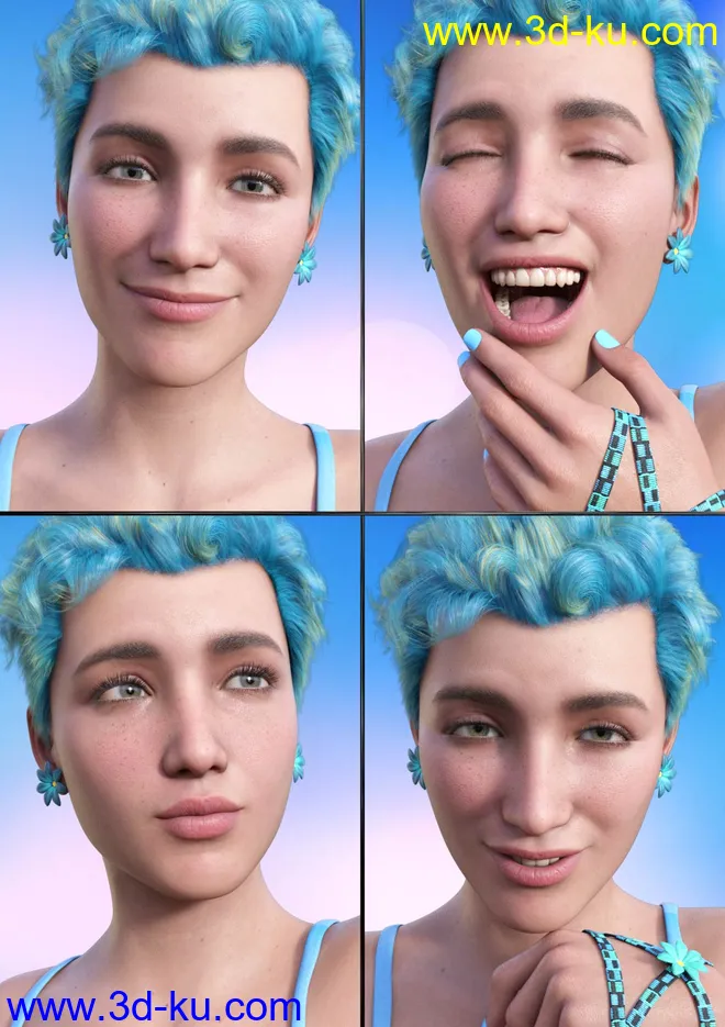 Good Vibes Expressions for Genesis 8.1 Female模型的图片4