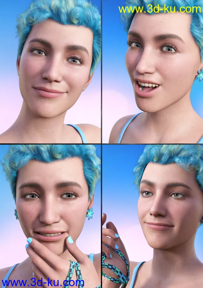 Good Vibes Expressions for Genesis 8.1 Female模型的图片6