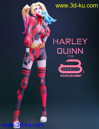 3D打印模型Harley Quinn For Genesis 8 and 8.1 Female的图片