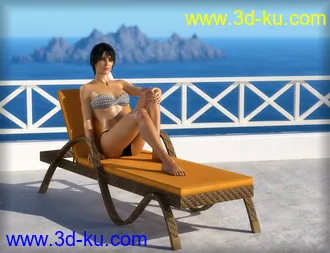 3D打印模型MD Luxury Chaise Lounge Props and Poses for Genesis 3 and 8的图片