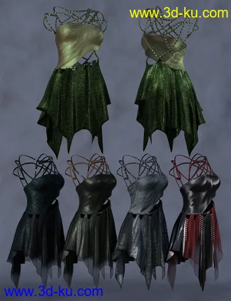 3D打印模型Melantha dForce Dress for Genesis 8 and 8.1 Females的图片