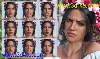 3D打印模型Mexican Girl Expressions for Genesis 8.1 Female and Rosa Maria 8.1的图片