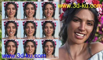 3D打印模型Mexican Girl Expressions for Genesis 8.1 Female and Rosa Maria 8.1的图片