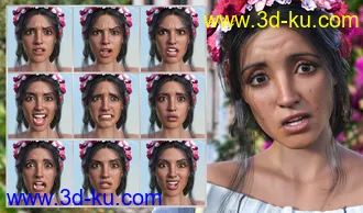 3D打印模型Mexican Girl Expressions for Genesis 8.1 Female and Rosa Maria 8.1的图片